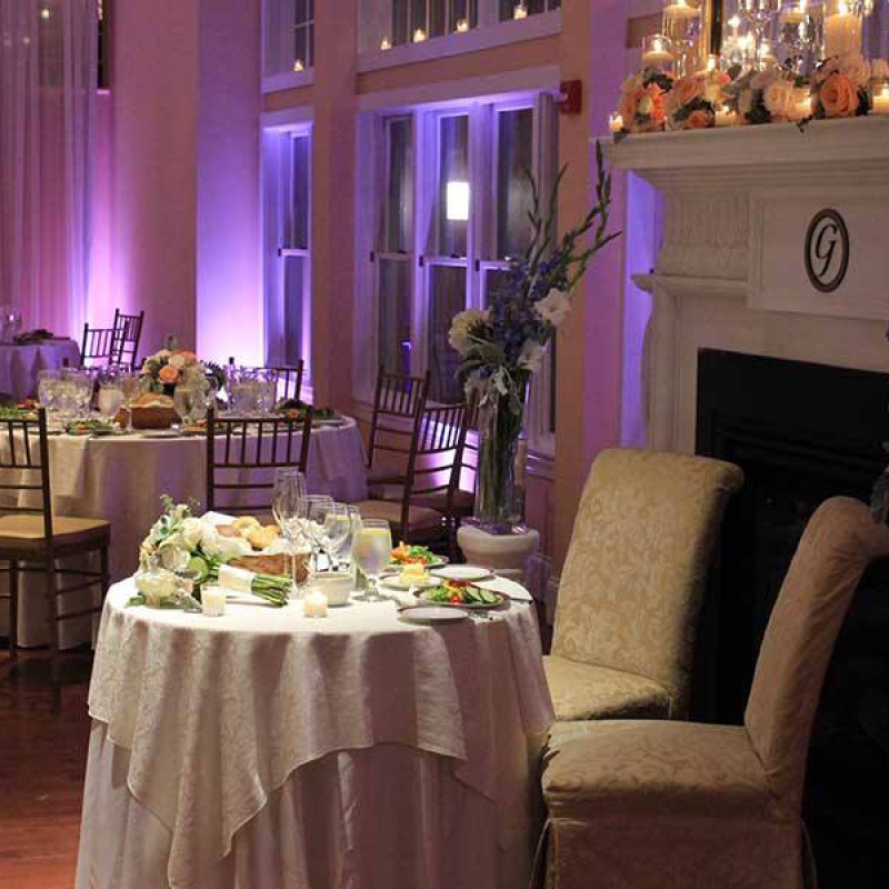 sweetheart table at a wedding reception