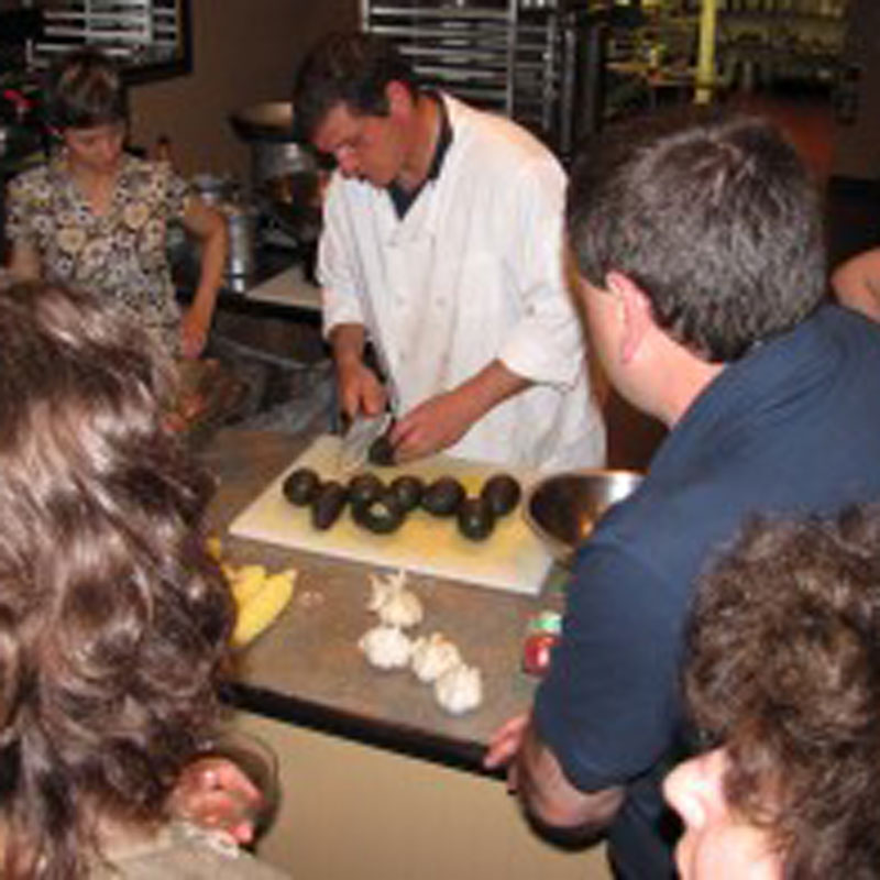 chef teaching a cooking class