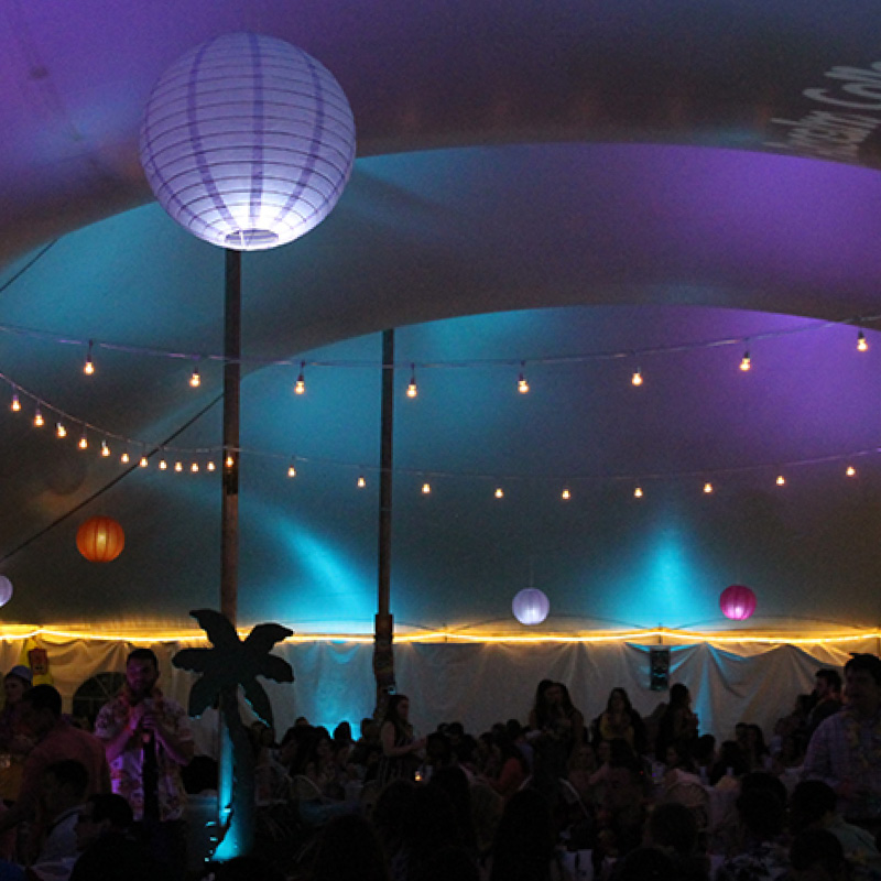 event tent with uplighting