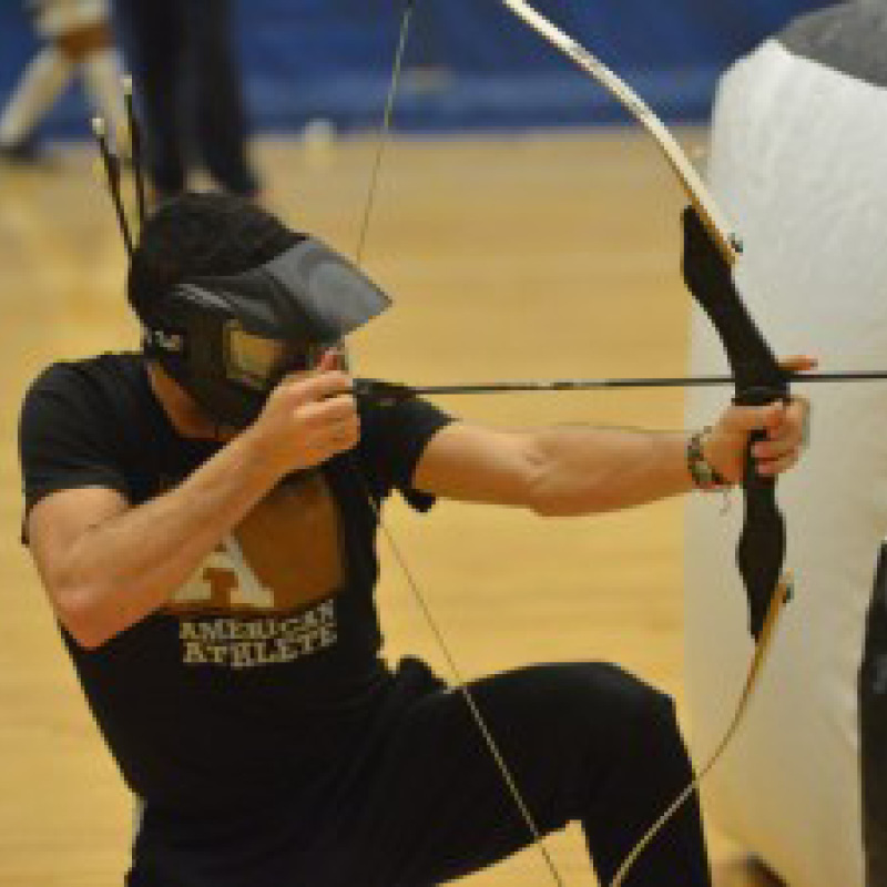 person playing archery tag