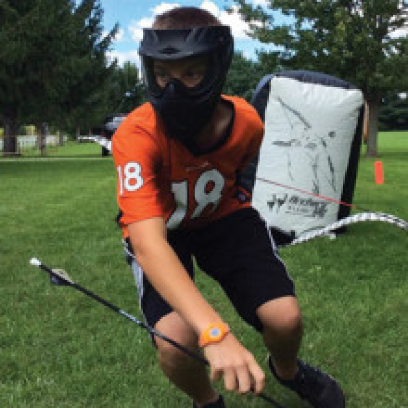 person playing archery tag