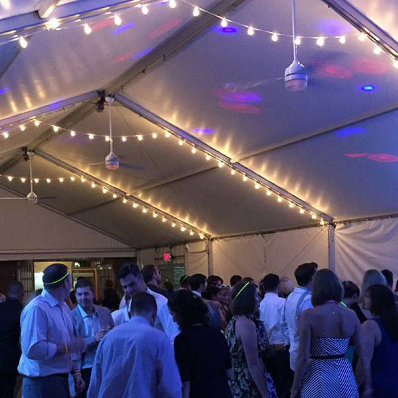 event tent with lighting