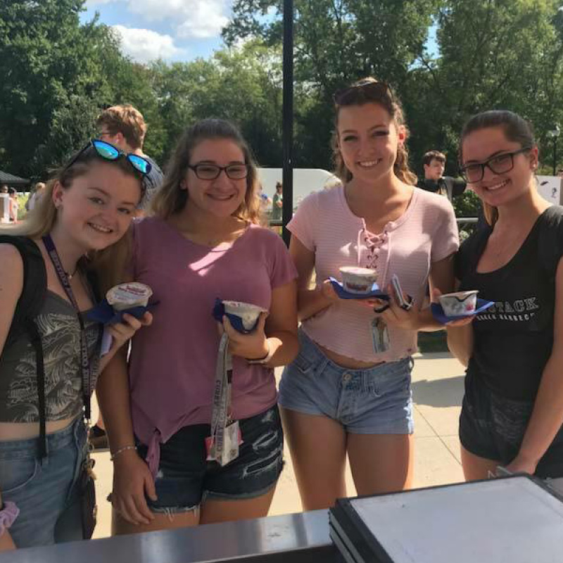 girls with ice cream from mini melt man