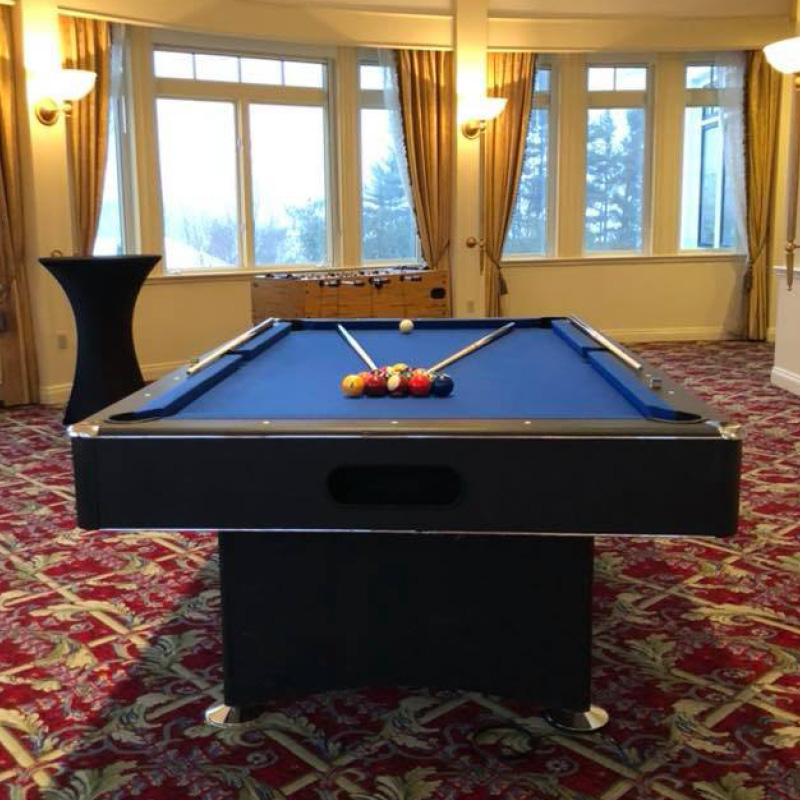 blue pool table