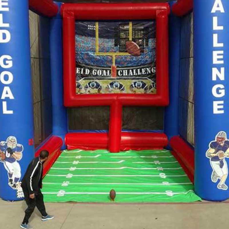man playing field goal challenge game