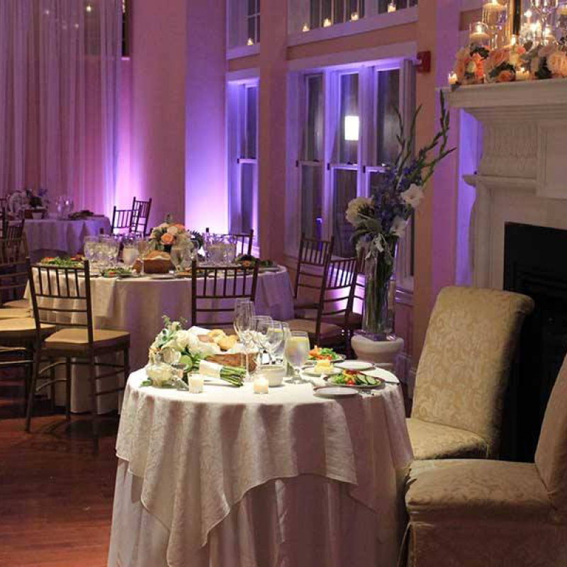 sweetheart table at a wedding reception