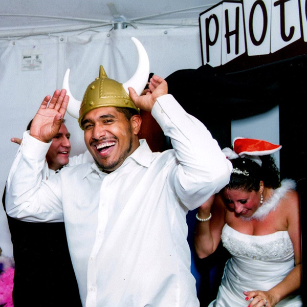 Bride and Groom in Photo Booth